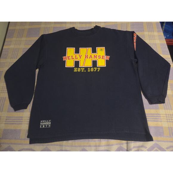 VTG Helly Hansen Pullover Sweatshirt Mens XL WuTang Rare 90s Y2K 1877 Oversized - Picture 1 of 7
